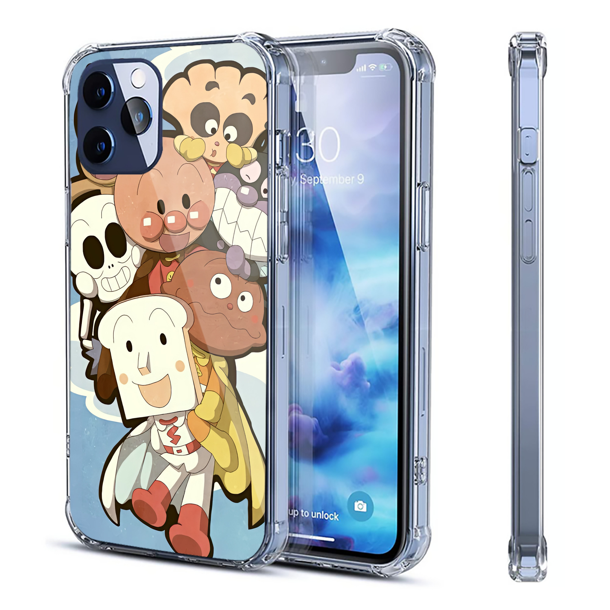 （画像用） アンパンマン Anpanman 【iPhone 12シリーズ対応】透明スマホケース（クリアソフトケース）